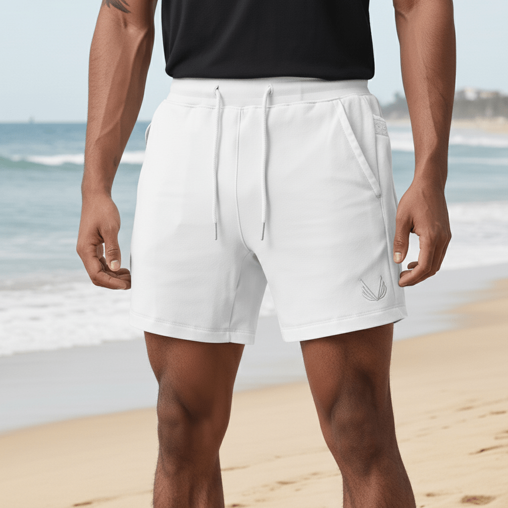 Athletic Drawstring Running Shorts with Pocket