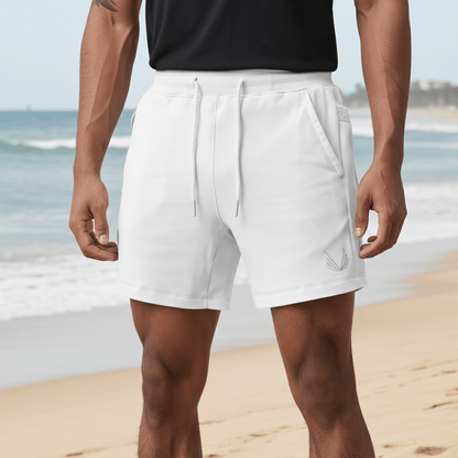 Athletic Drawstring Running Shorts with Pocket