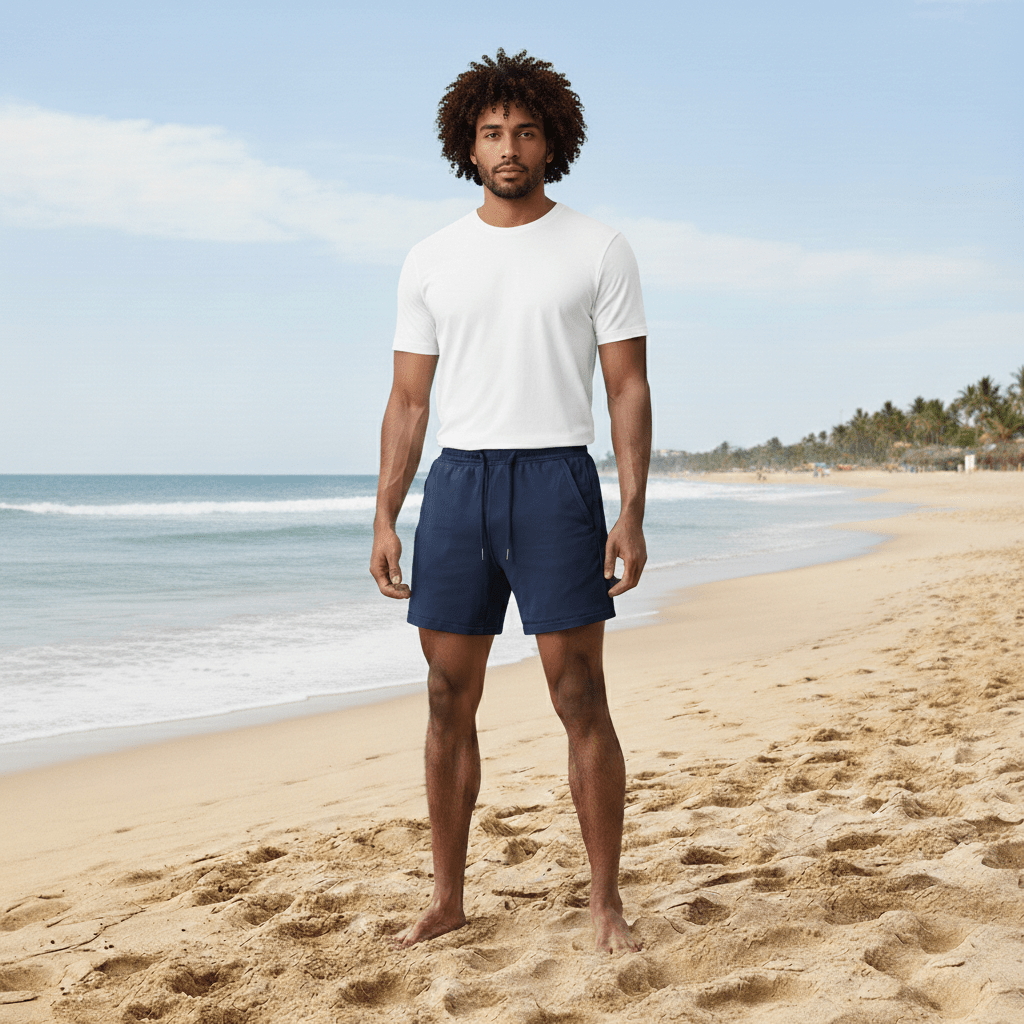 Athletic Drawstring Running Shorts with Pocket