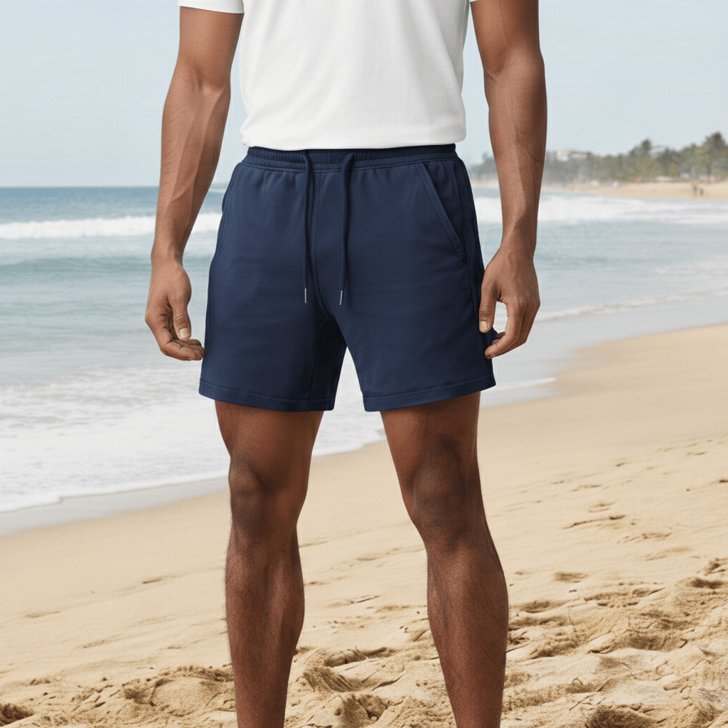 Athletic Drawstring Running Shorts with Pocket