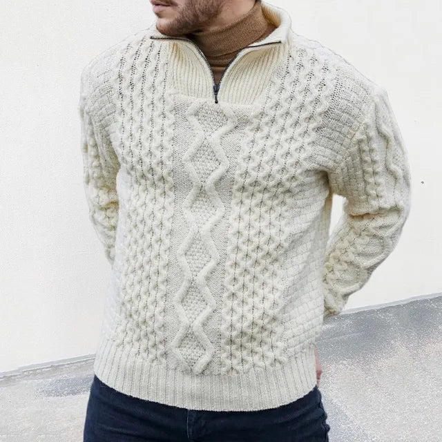 Premium Mens Wool Half Zip Sweater