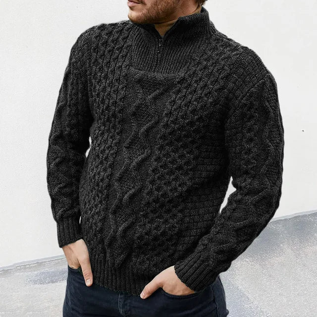 Premium Mens Wool Half Zip Sweater - OutfitLondon