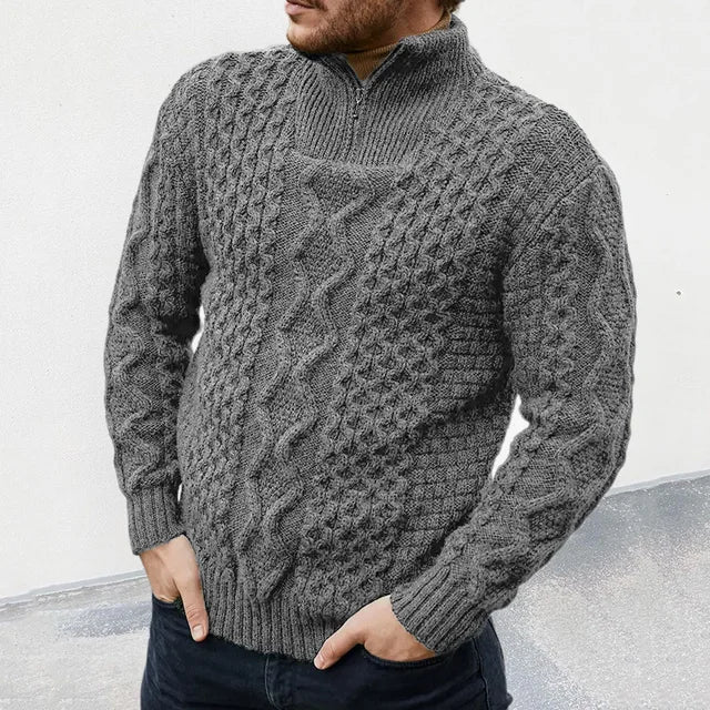Premium Mens Wool Half Zip Sweater