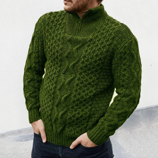 Premium Mens Wool Half Zip Sweater