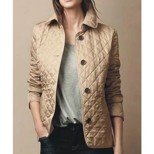 Classic Plaid Women's Coat with Notch Collar
