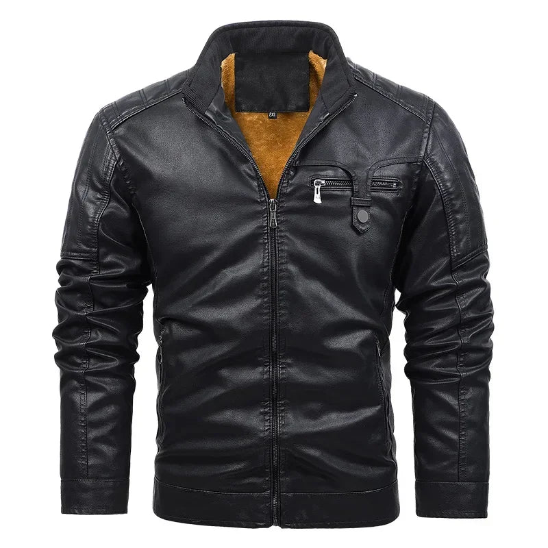 Classic Men's Genuine Leather Motorcycle Jacket