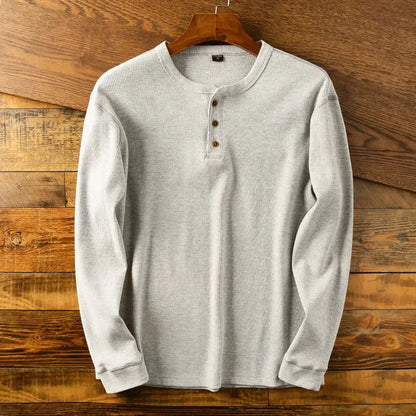 Men's Soft Cotton Henley Shirt - OutfitLondon