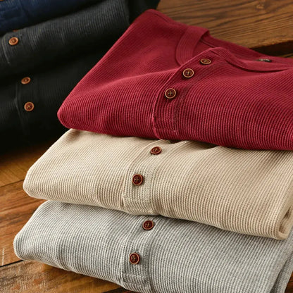 Men's Soft Cotton Henley Shirt