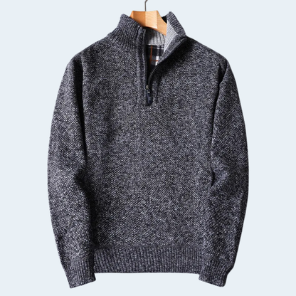 Warm Mens Quarter Zip Fleece Cardigan Sweater