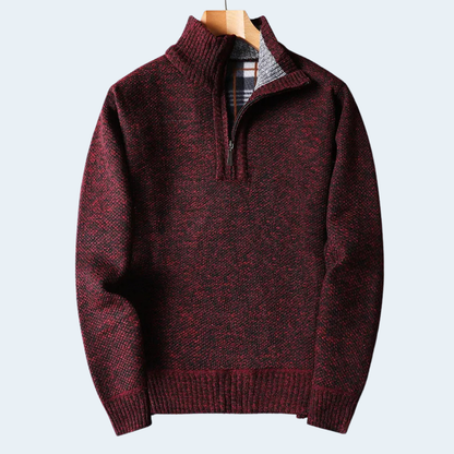 Warm Mens Quarter Zip Fleece Cardigan Sweater
