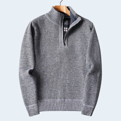 Warm Mens Quarter Zip Fleece Cardigan Sweater