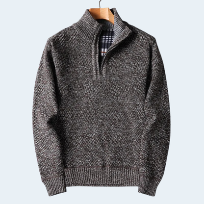 Warm Mens Quarter Zip Fleece Cardigan Sweater