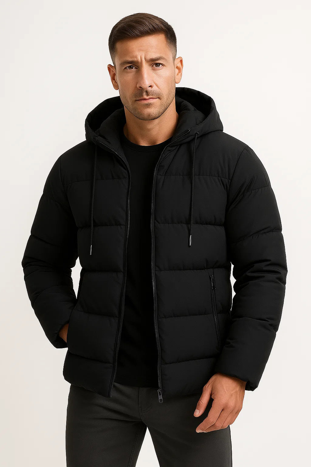 Warm Plaid Mens Winter Coat