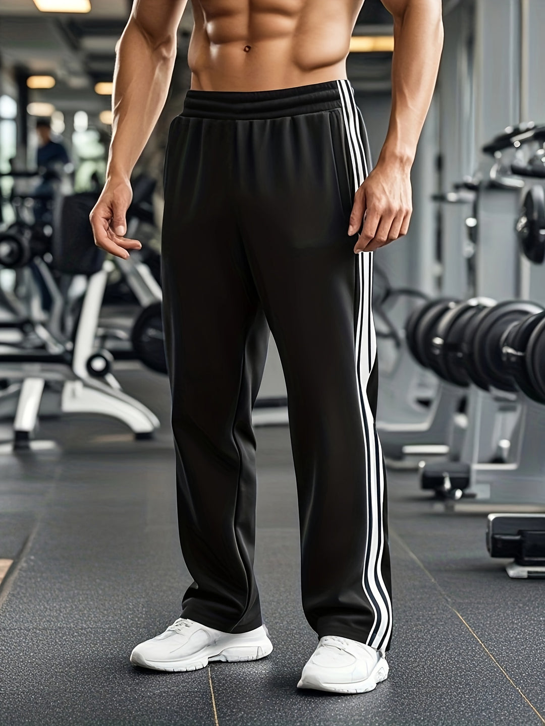 Men's Athletic Fitness Jogger Pants with Elastic Waist