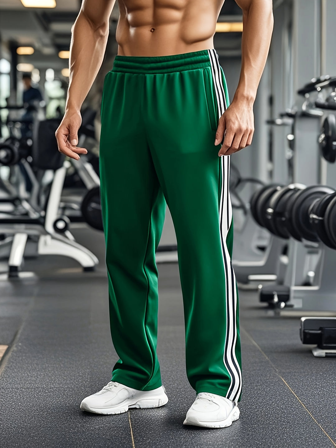 Men's Athletic Fitness Jogger Pants with Elastic Waist