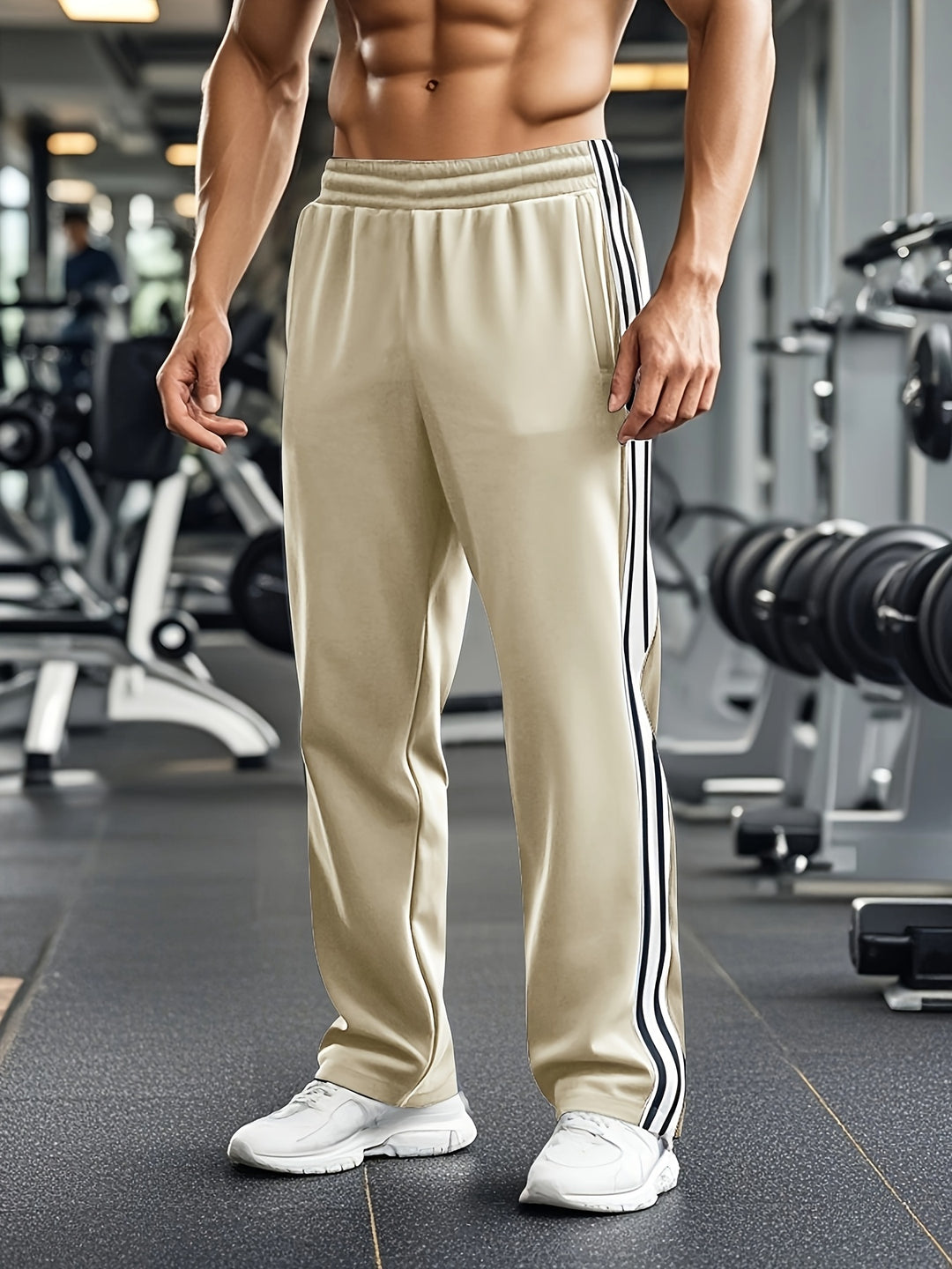 Men's Athletic Fitness Jogger Pants with Elastic Waist