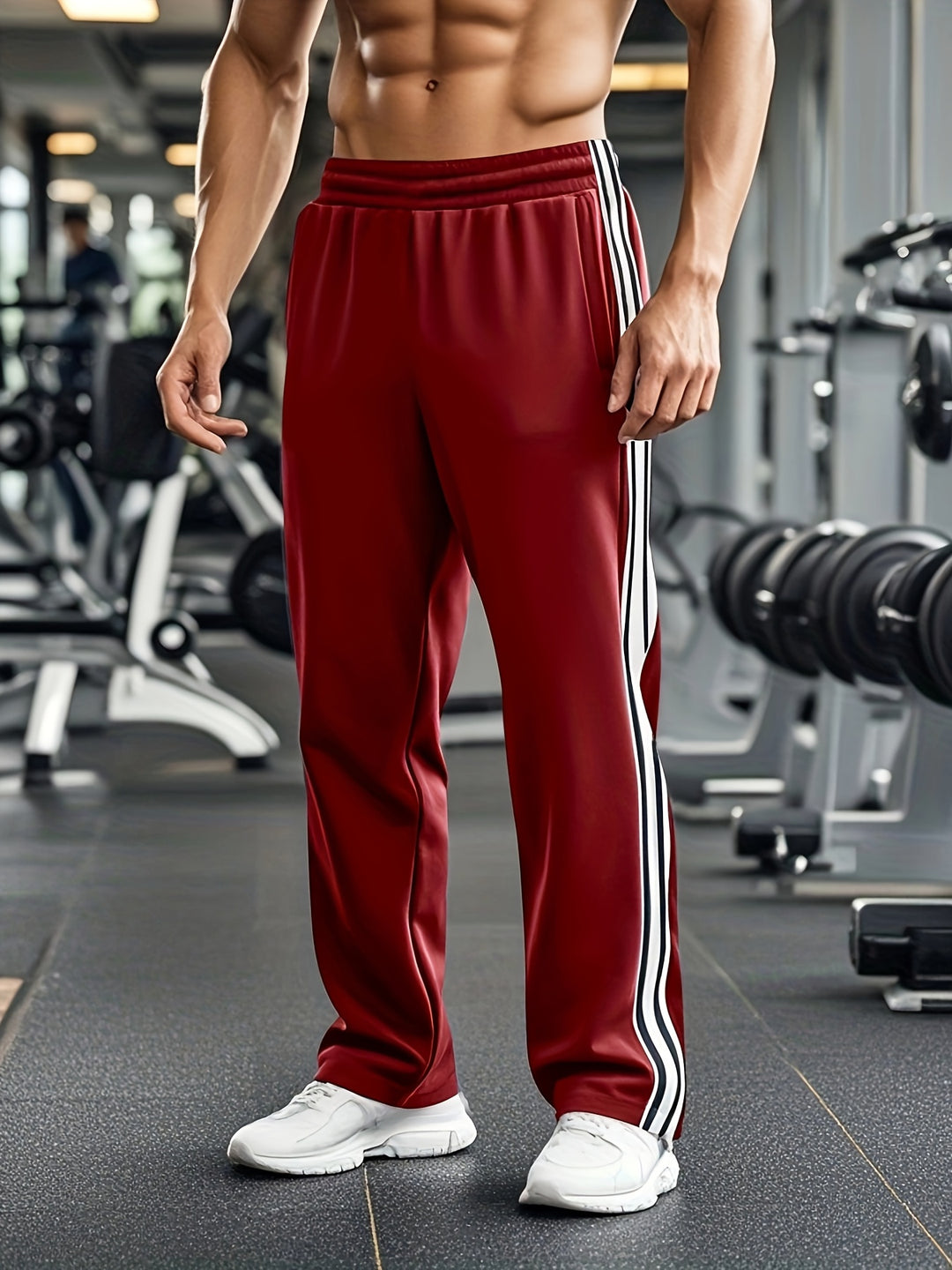 Men's Athletic Fitness Jogger Pants with Elastic Waist