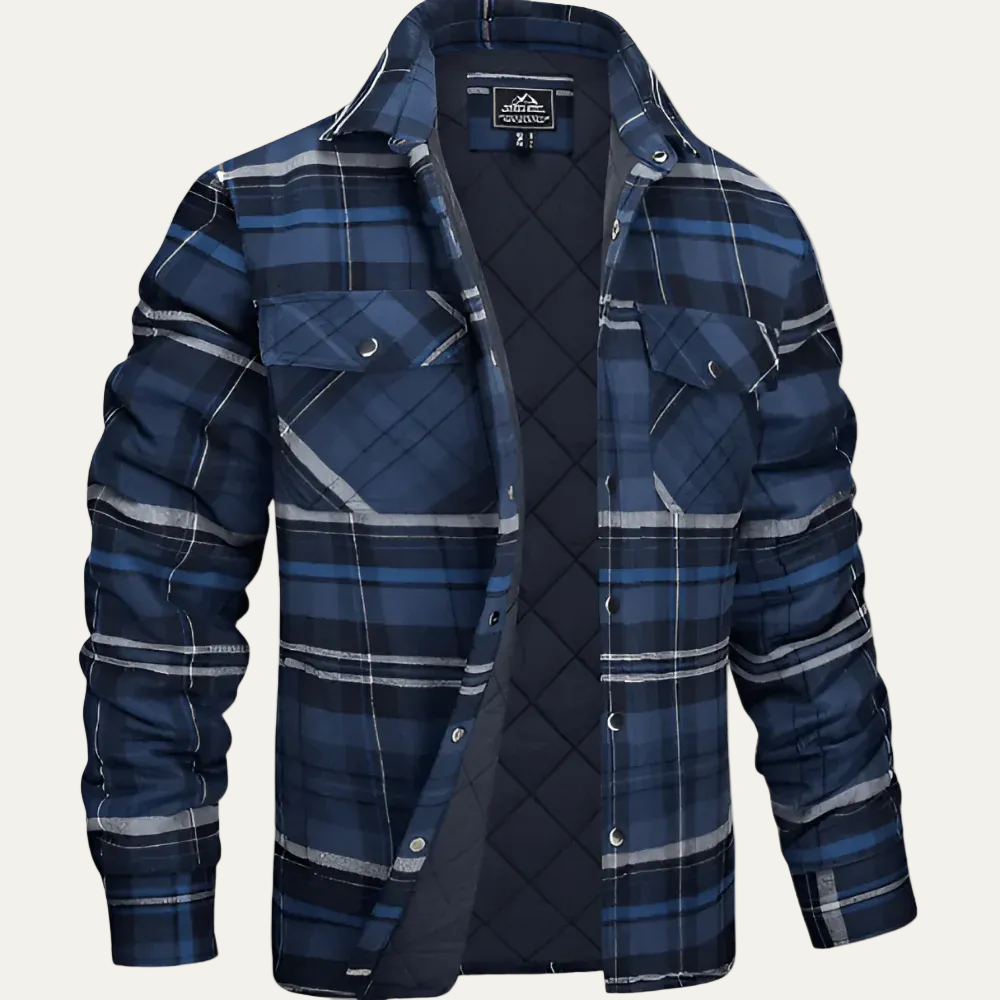 Rugged Plaid Flannel Jacket for Men