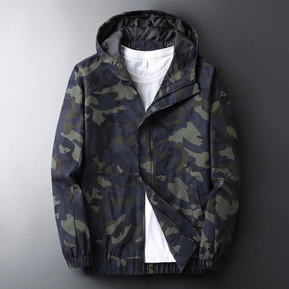 Men's Camouflage Windbreaker Hooded Water Resistant Jacket - OutfitLondon