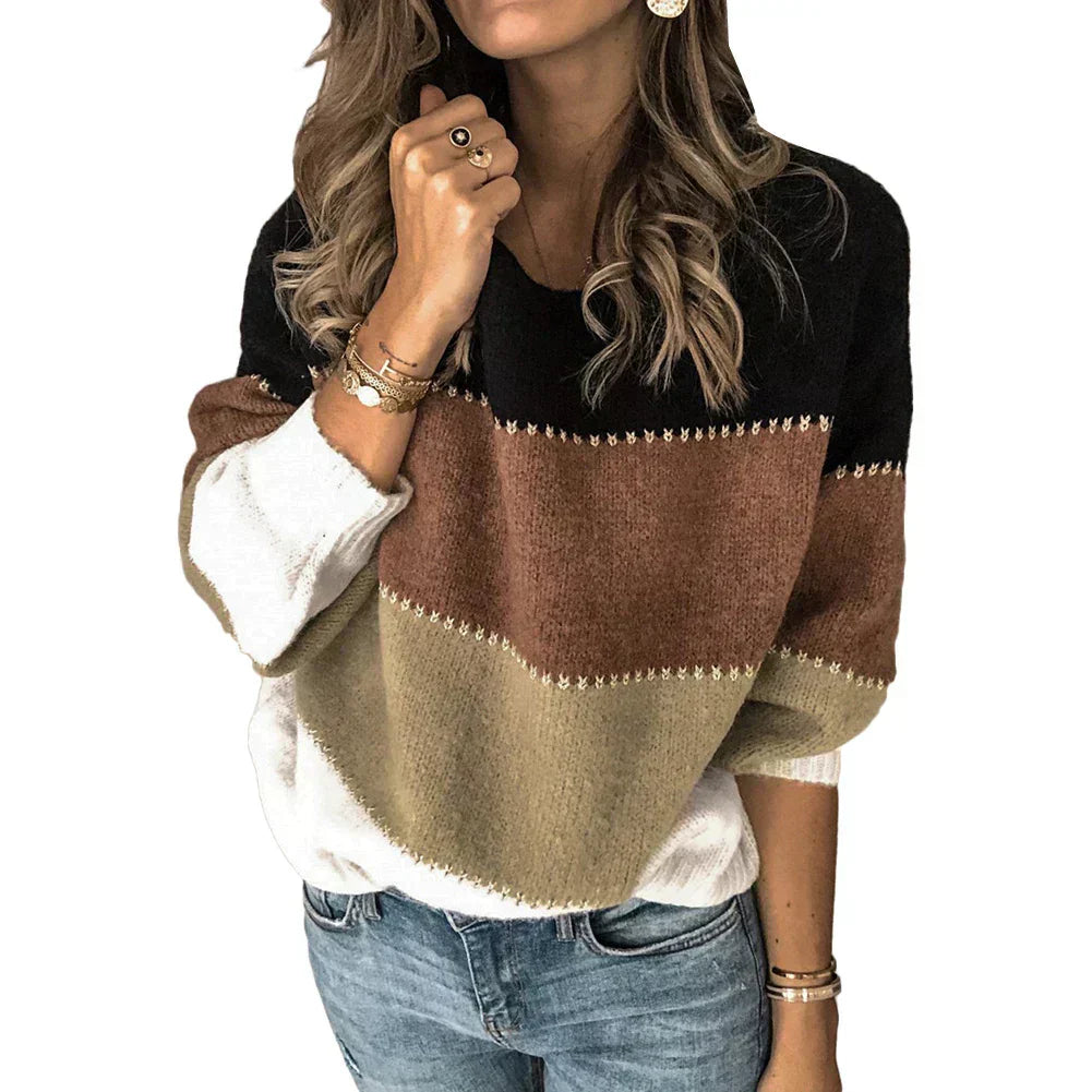 Women's Vibrant Crew Neck Knit Sweater
