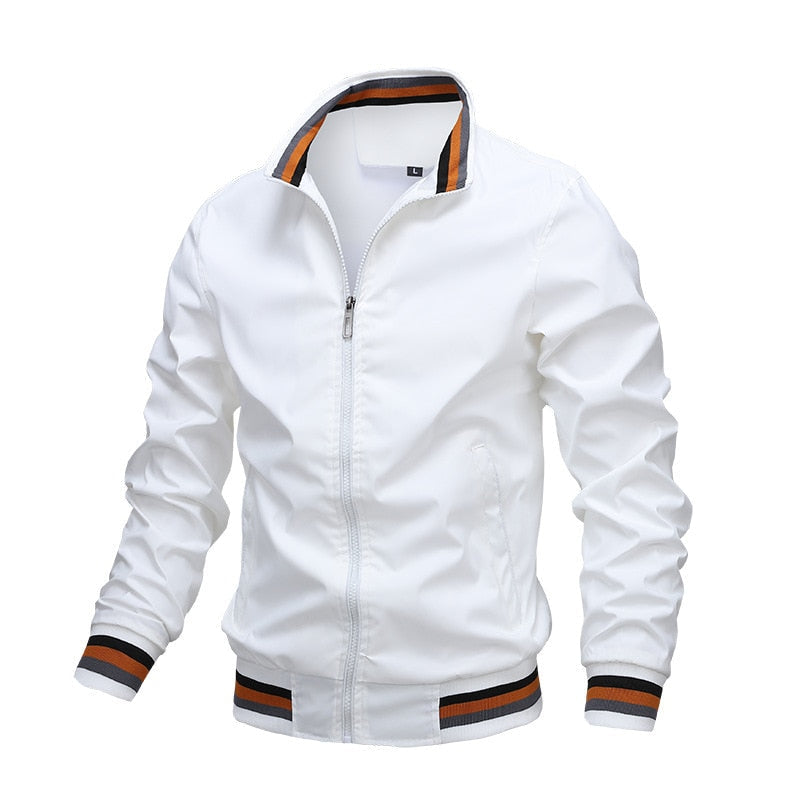 Regular Fit Mens Striped Bomber Jacket