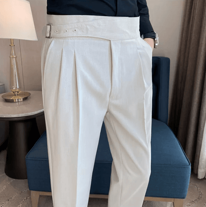 Classic Fit Formal Mens Pleated Dress Trousers