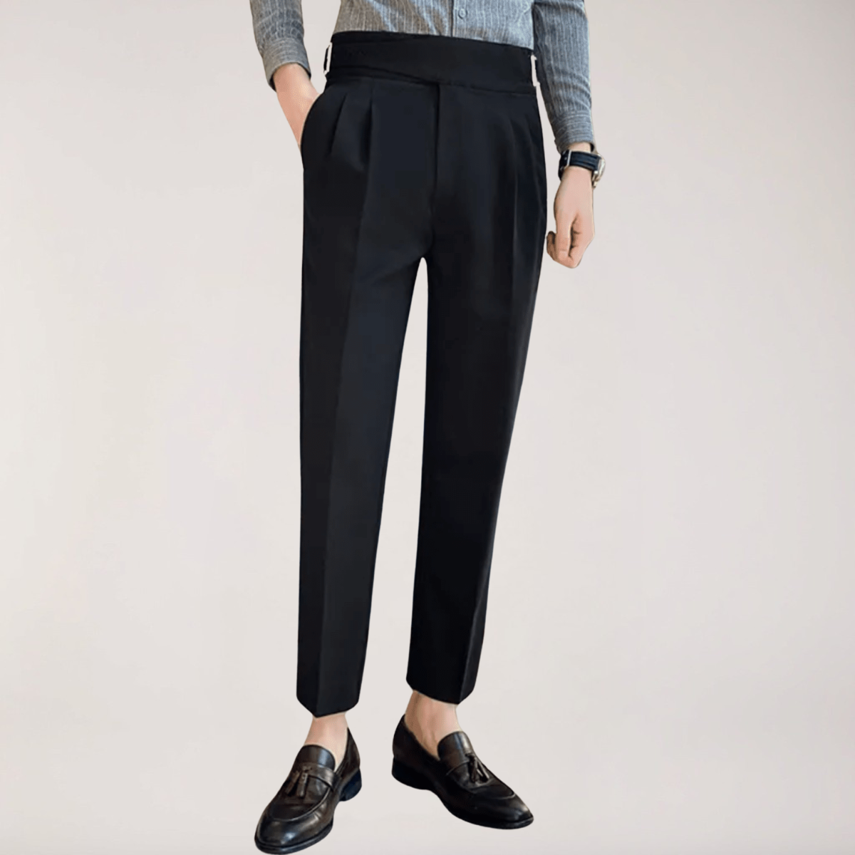 Classic Fit Formal Mens Pleated Dress Trousers