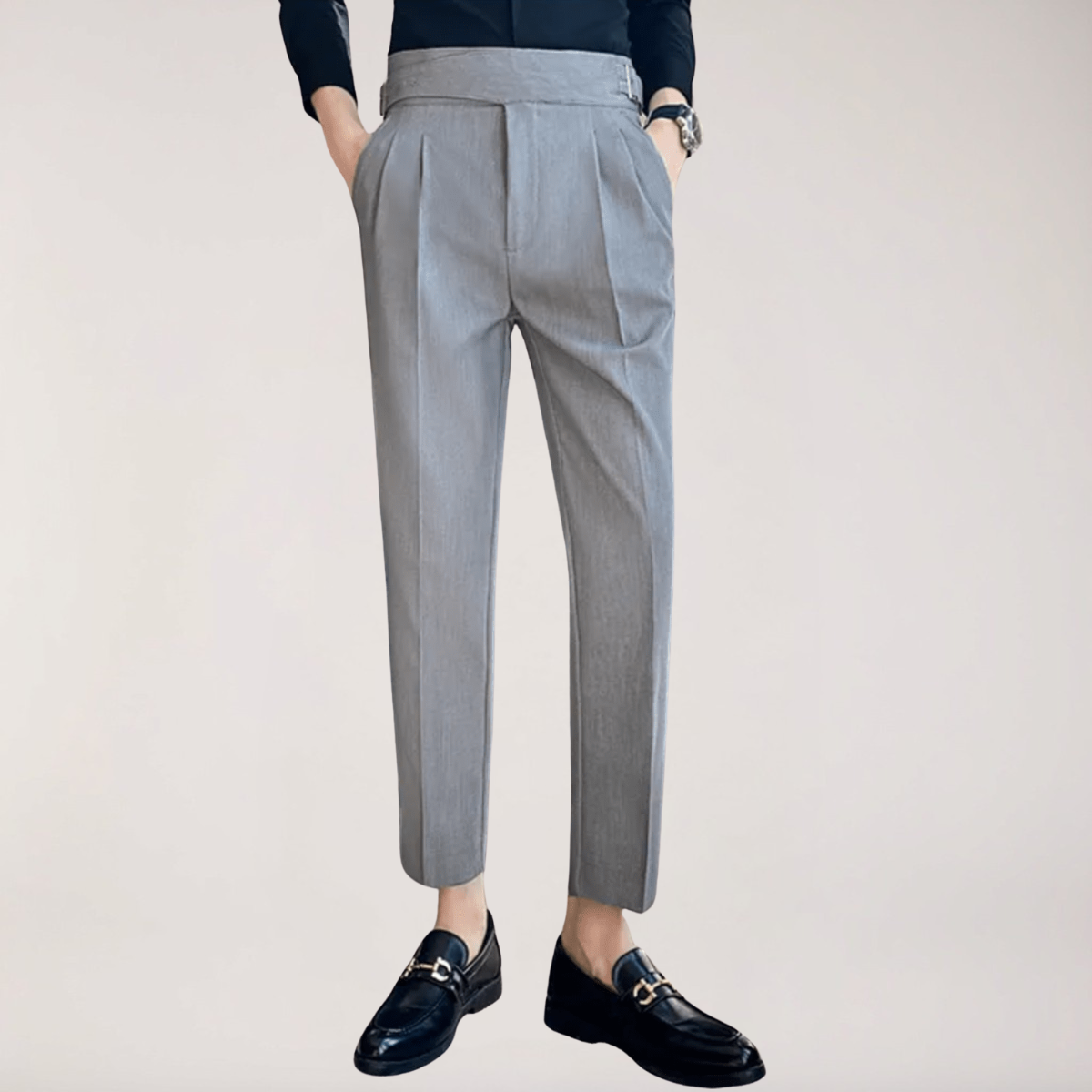 Classic Fit Formal Mens Pleated Dress Trousers