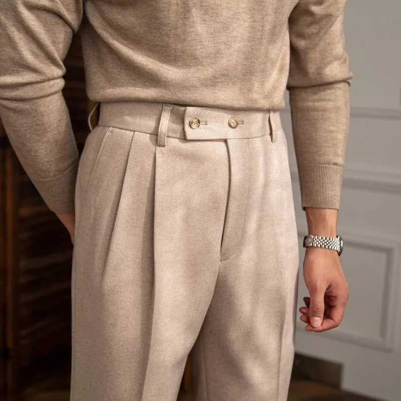 Classic Flat Front Formal Mens Straight Leg Pants
