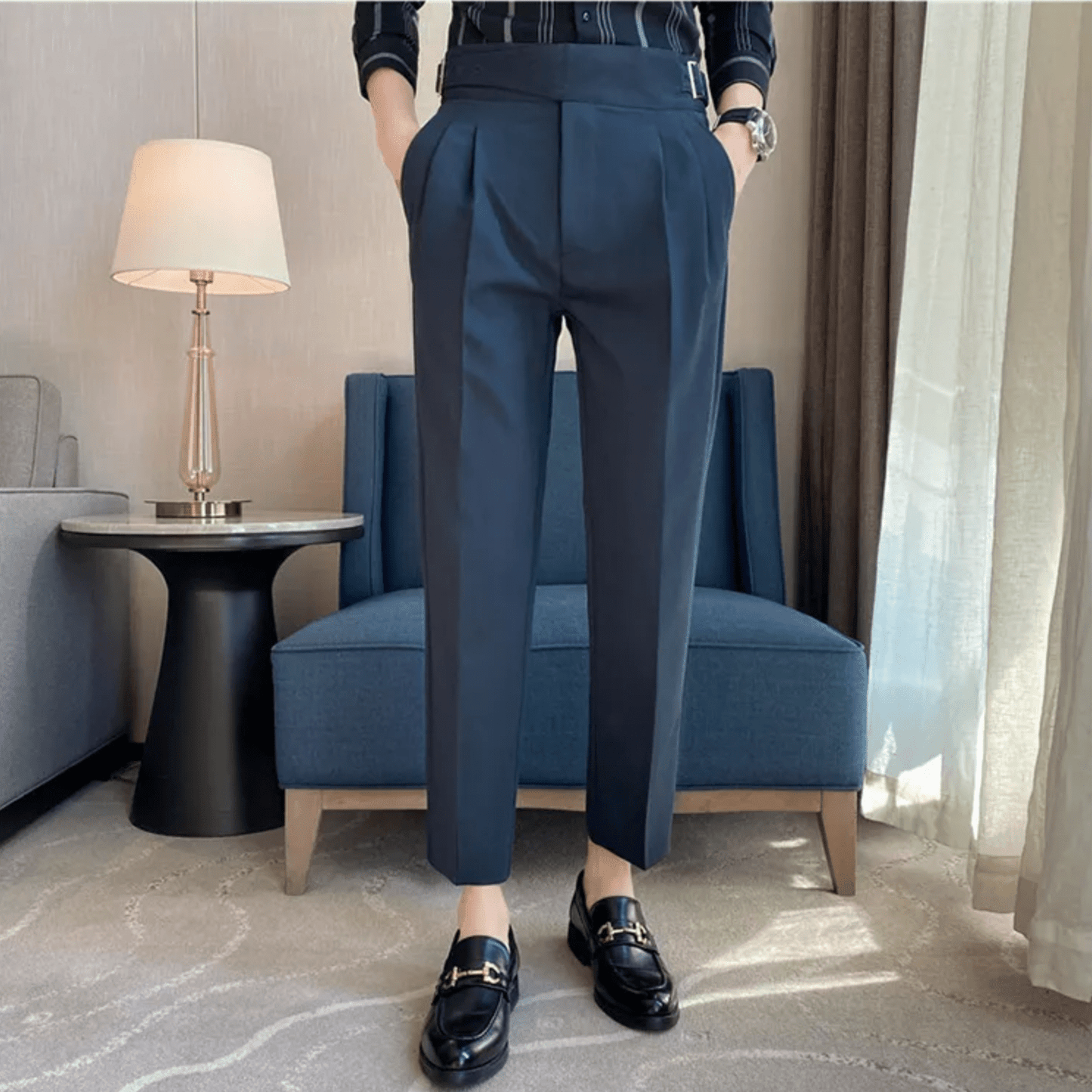 Classic Fit Formal Mens Pleated Dress Trousers