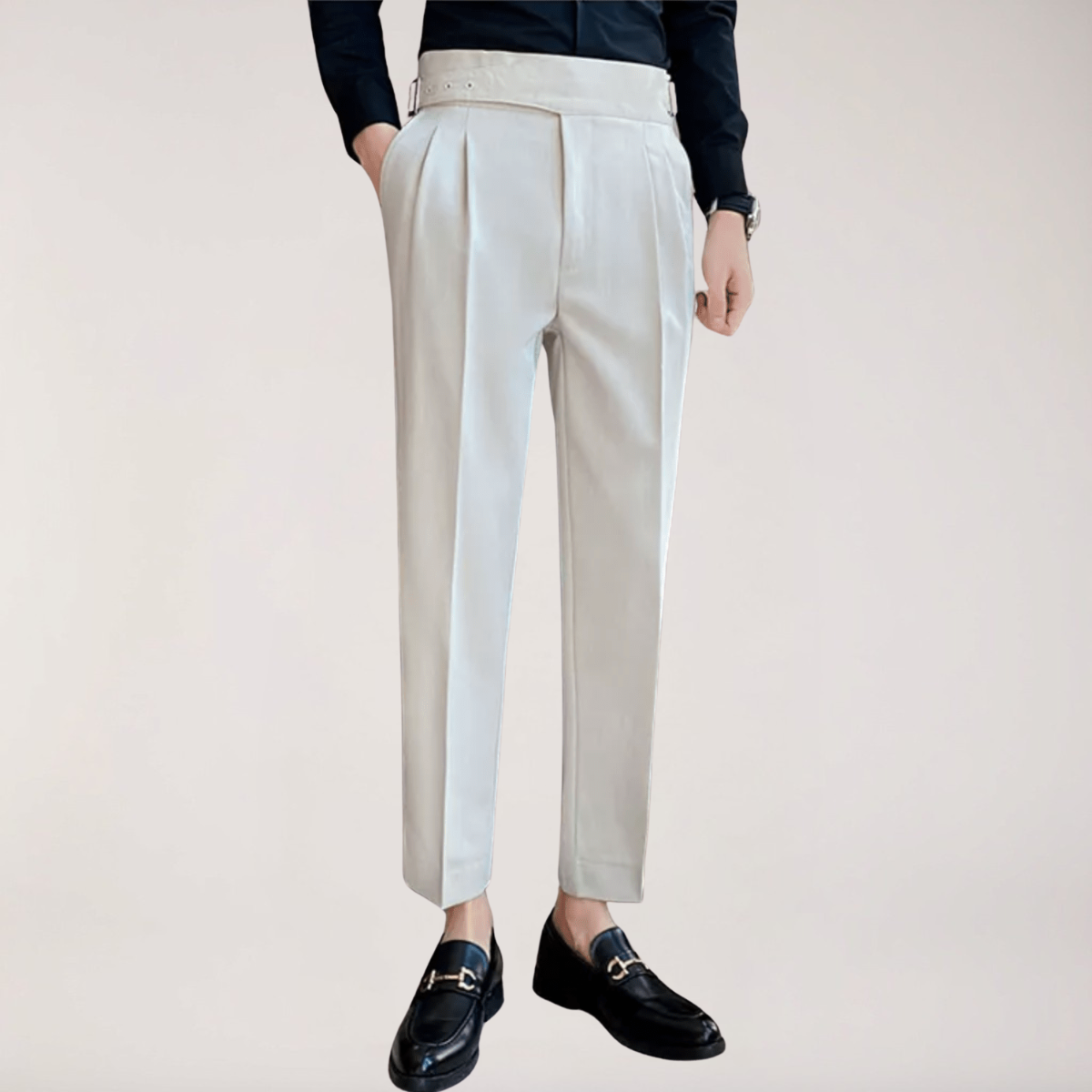 Classic Fit Formal Mens Pleated Dress Trousers