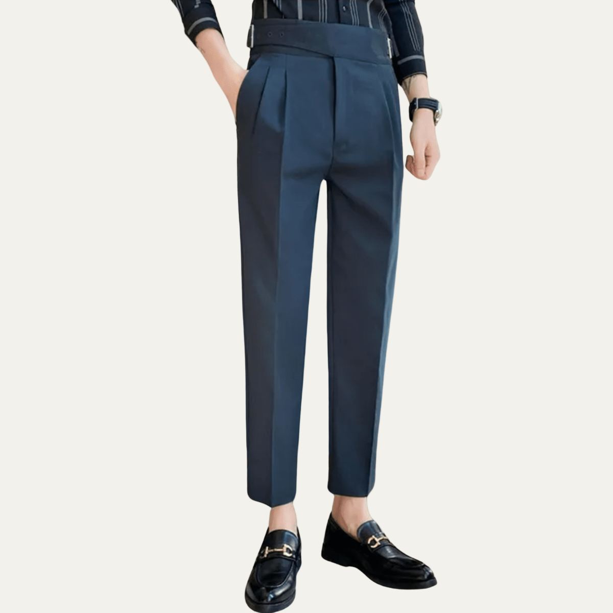 Slim Fit Cropped Mens Dress Pants - OutfitLondon