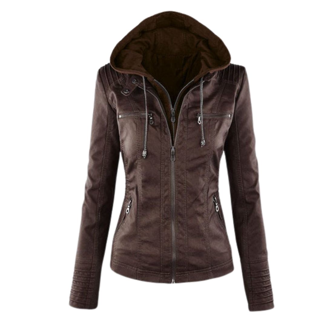 Ladies Faux Leather Biker Jacket
