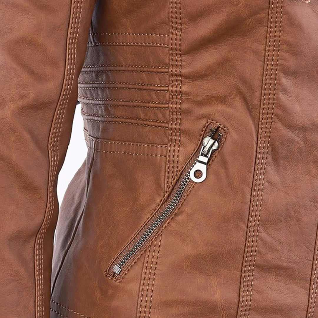 Ladies Faux Leather Biker Jacket