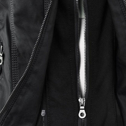 Ladies Faux Leather Biker Jacket