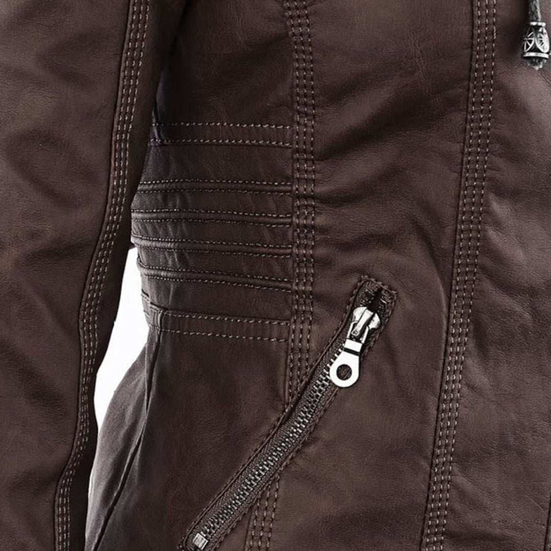 Ladies Faux Leather Biker Jacket