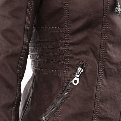 Ladies Faux Leather Biker Jacket