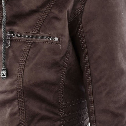 Ladies Faux Leather Biker Jacket