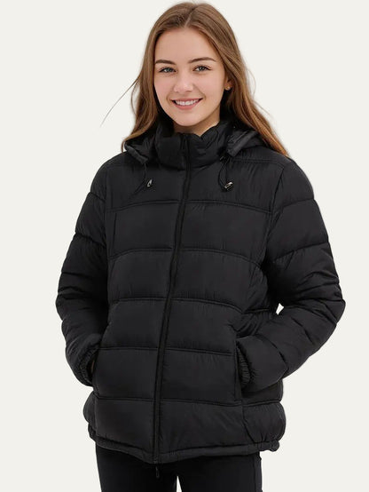 Warm Women's Short Down Puffer Coat - OutfitLondon