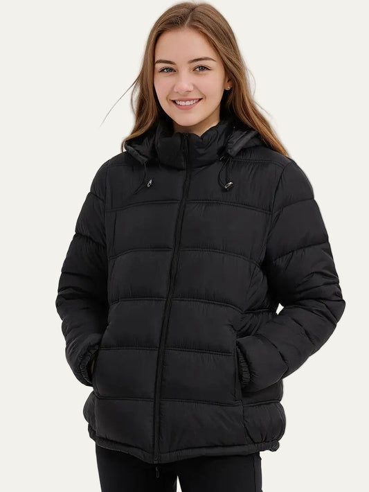 Warm Women's Short Down Puffer Coat - OutfitLondon