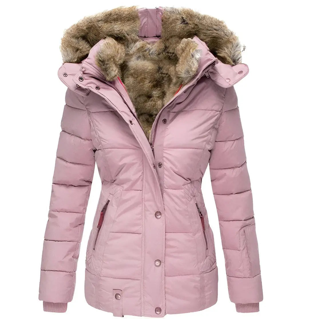 Warm Fitted Puffer Coat for Ladies