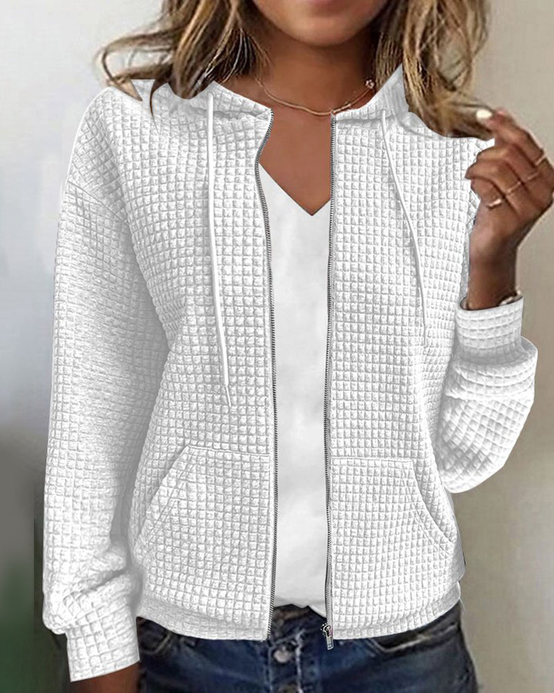 Women's Casual Zip Up Jacket with Pockets