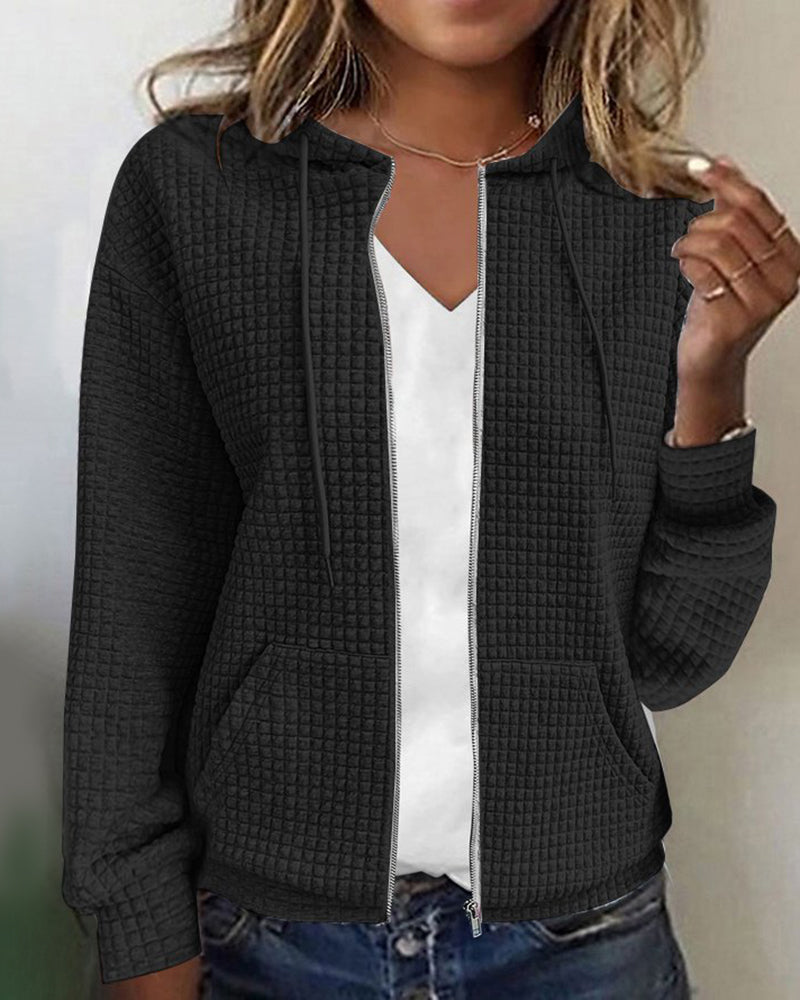 Women's Casual Zip Up Jacket with Pockets