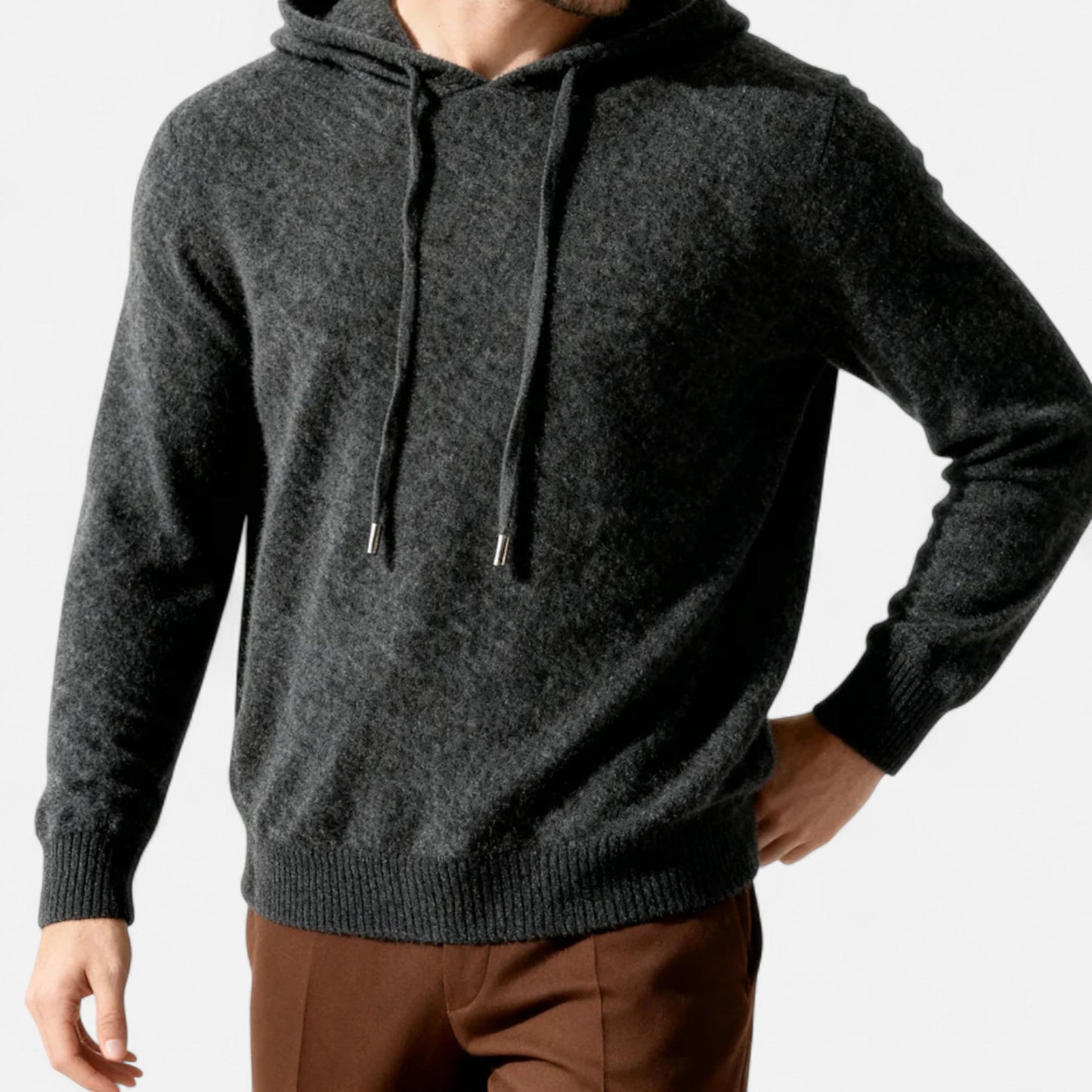 Warm Pure Wool Hooded Sweatshirt