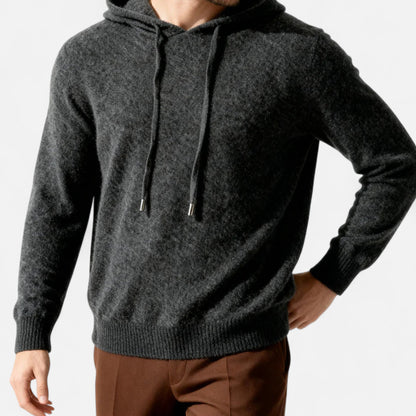 Warm Pure Wool Hooded Sweatshirt