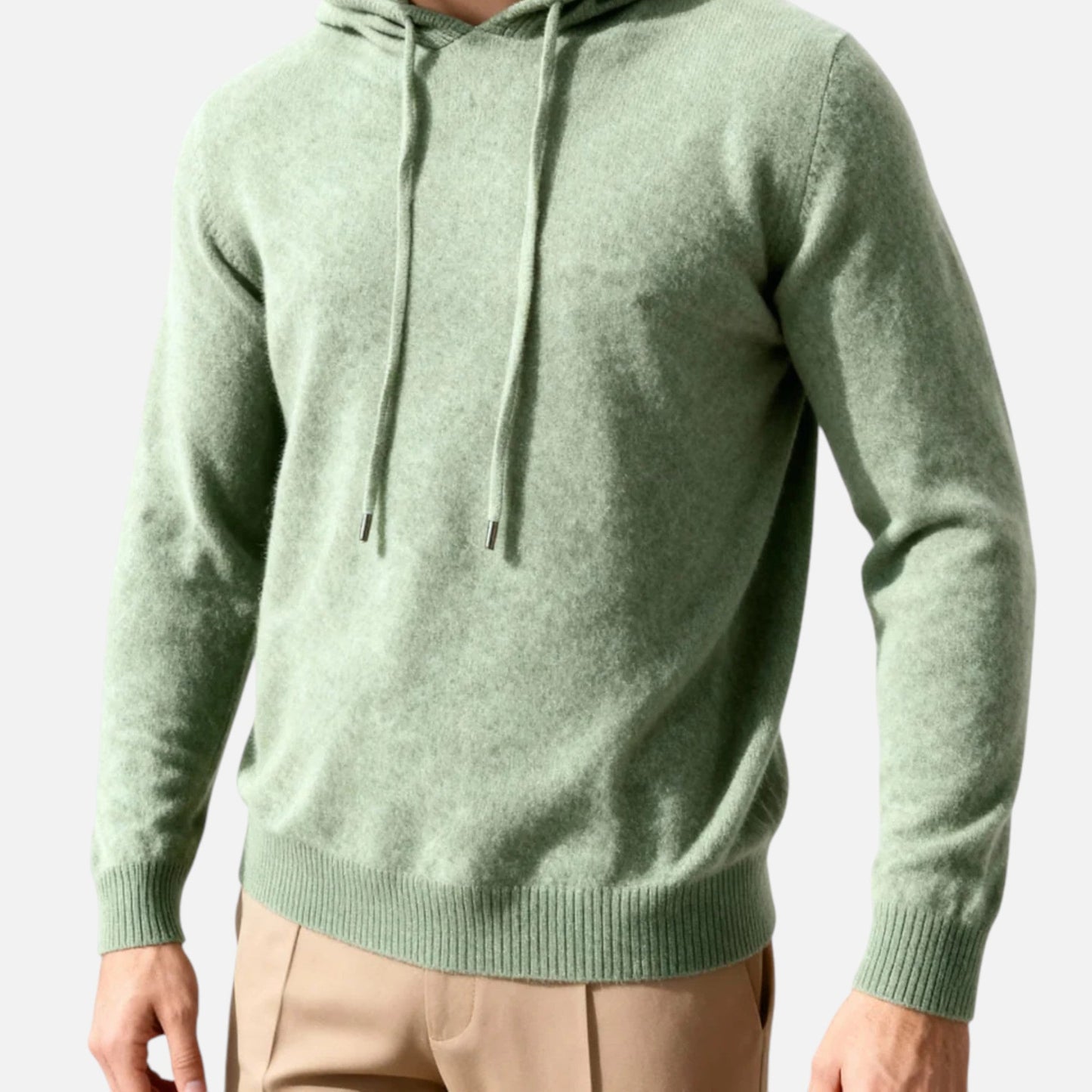 Warm Pure Wool Hooded Sweatshirt