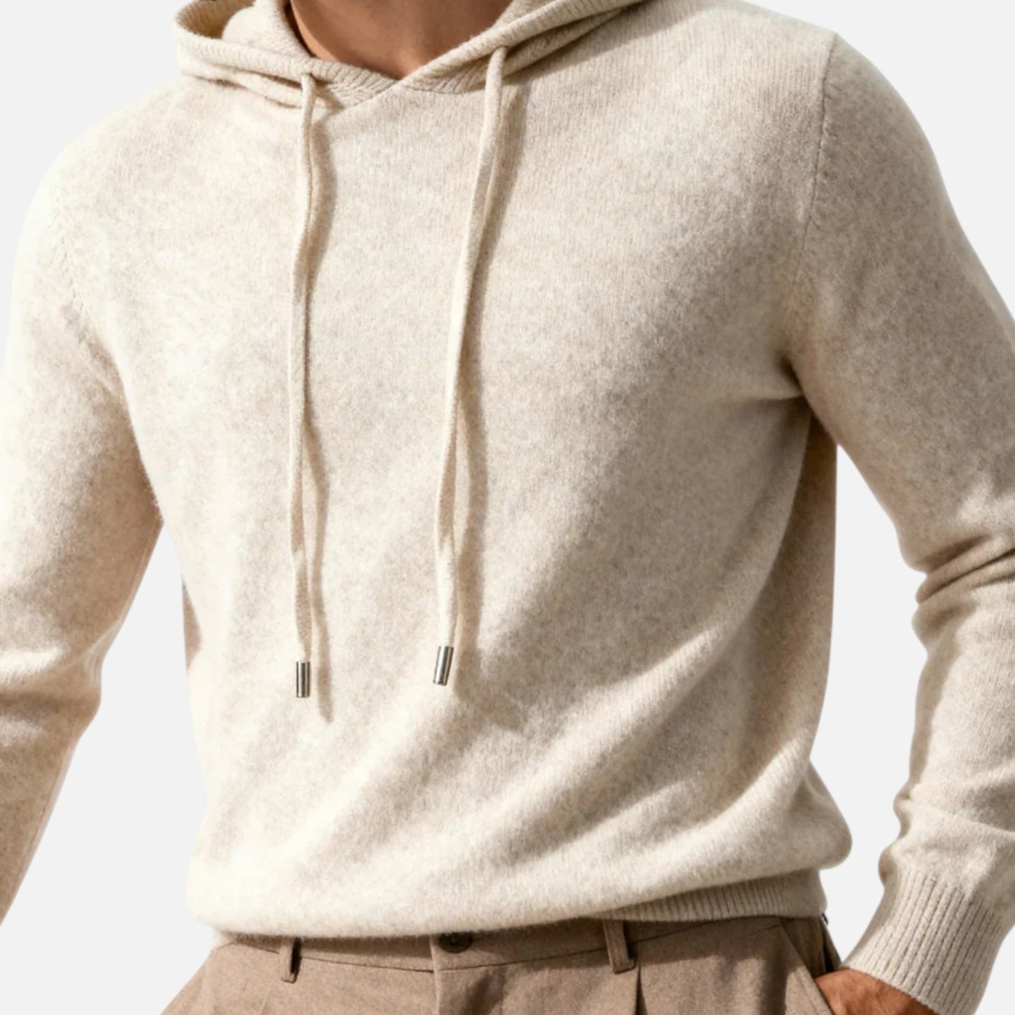 Warm Pure Wool Hooded Sweatshirt