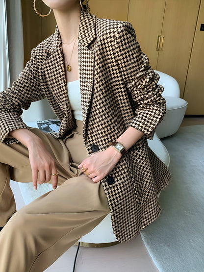 Classic Checked Jacket With Waist Belt