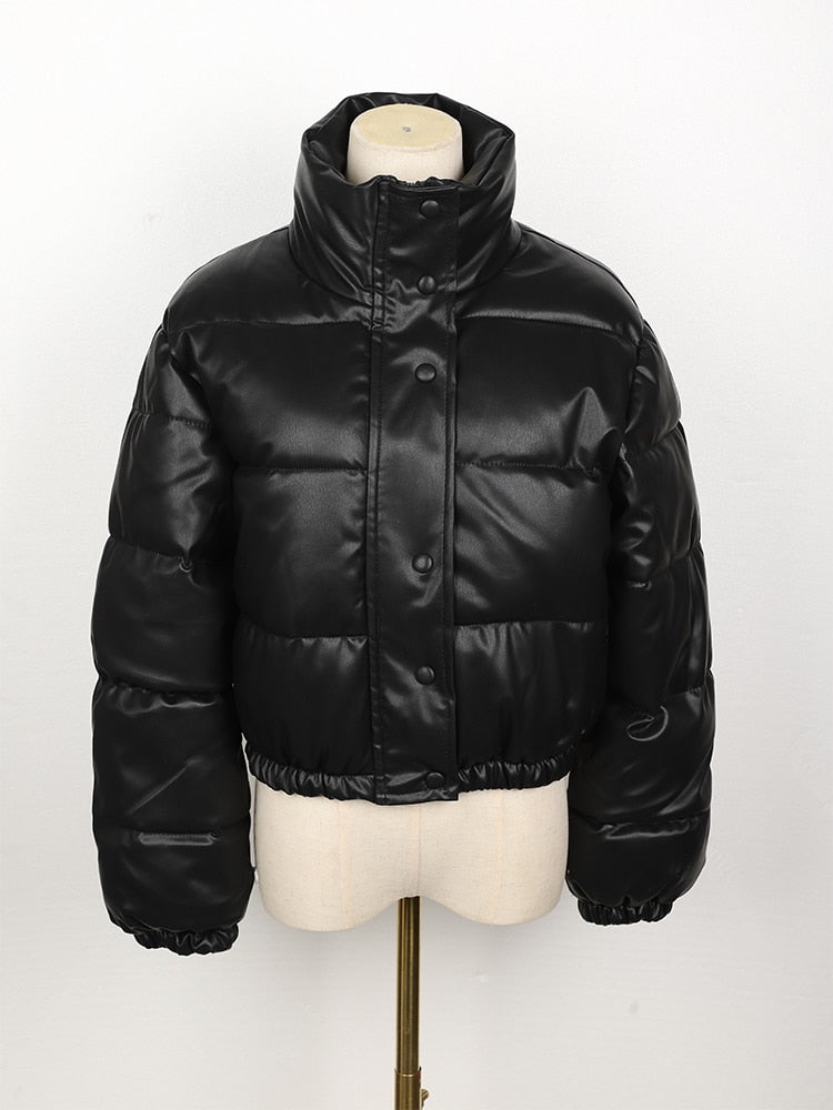 Warm Waterproof Ladies Leather Coat