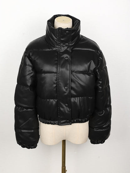 Warm Waterproof Ladies Leather Coat
